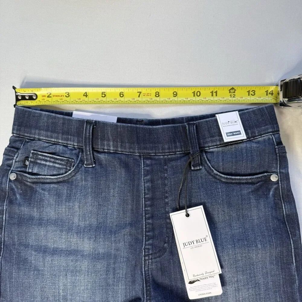 Judy Blue Pull On Shorts Medium Dolphin Hem Elastic High Waist Stretch JB150199 - Picture 7 of 13